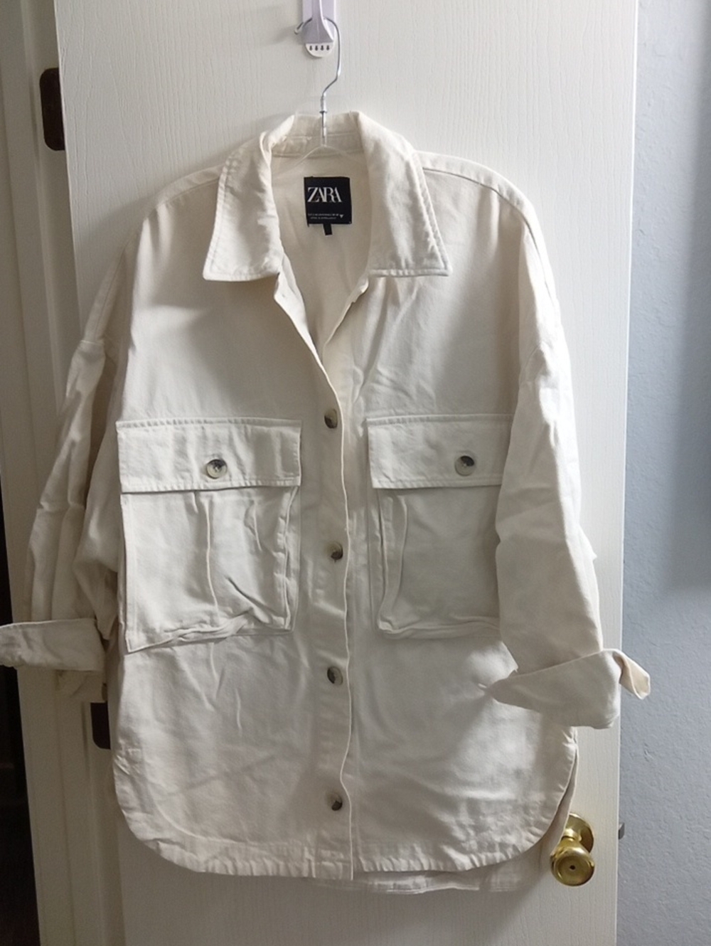 Zara Off-White Minimal Label Jacket